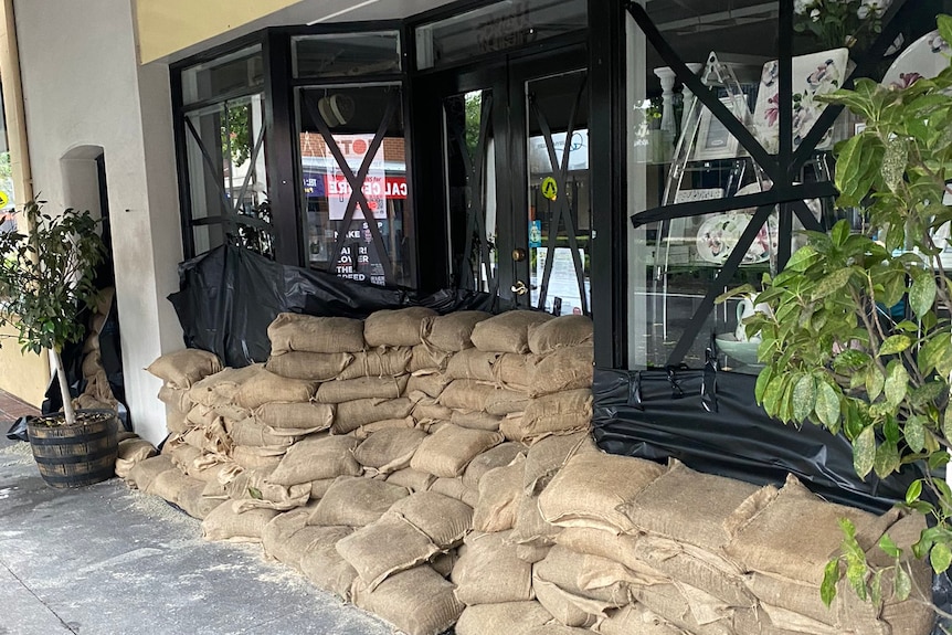 Sandbags on the street