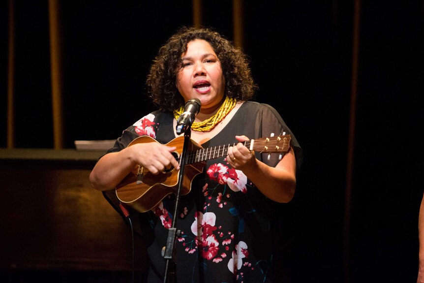 Aboriginal and Torres Strait Islander musician Jessie Lloyd sings and plays the ukulele.