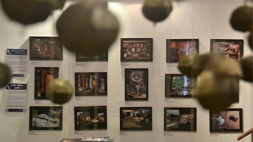 Photographs of the Vietnam War lining the walls of the COPE visitors centre