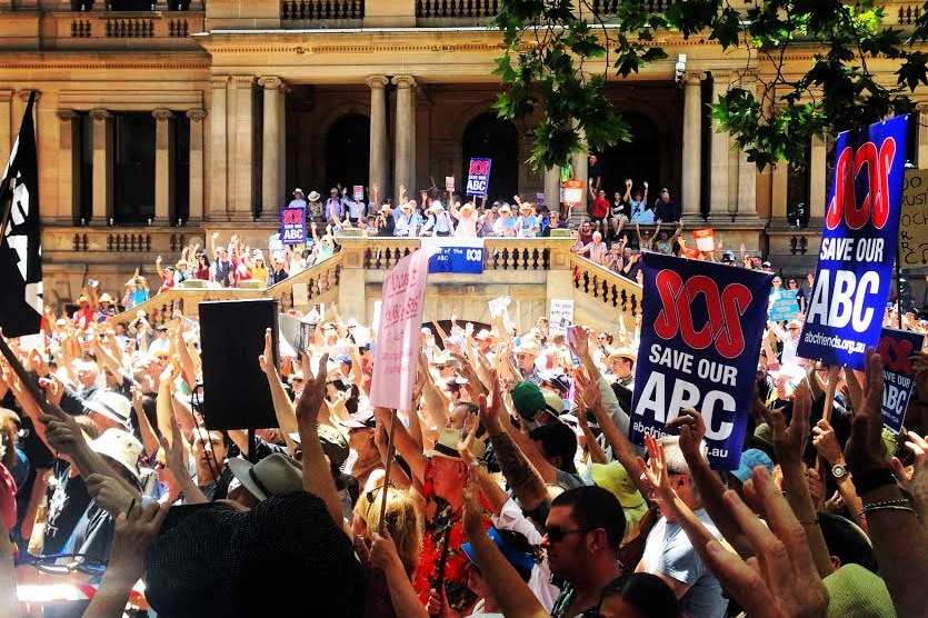 Protesters outside Town Hall