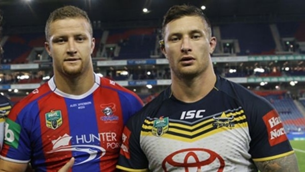 Tariq Sims (right) has been released from the final year of his contract with the Cowboys to join the Knights.