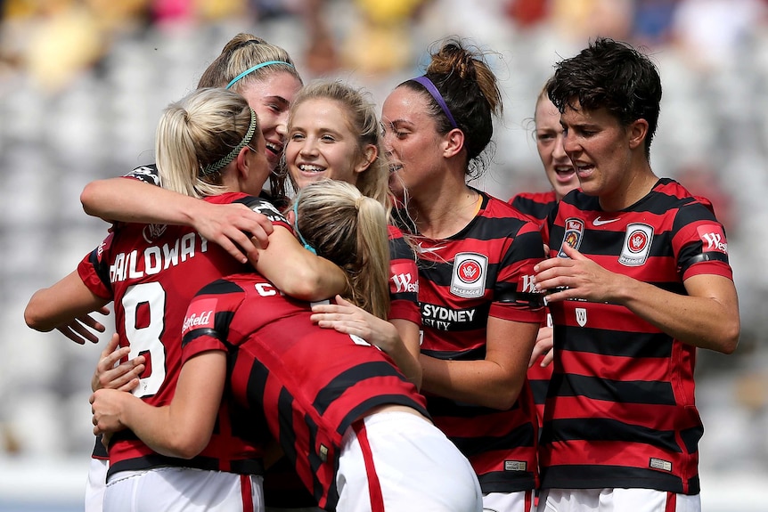 Western Sydney Wanderers W-League players celebrate