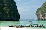 Maya Bay in Thailand, where The Beach was filmed.