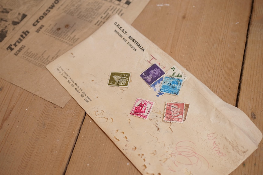 an image of an old letter with stamps on it