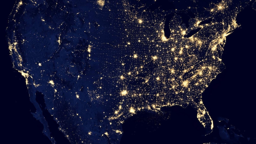 United States at night