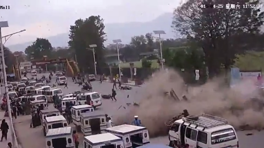 CCTV footage shows moment Nepal quake hits