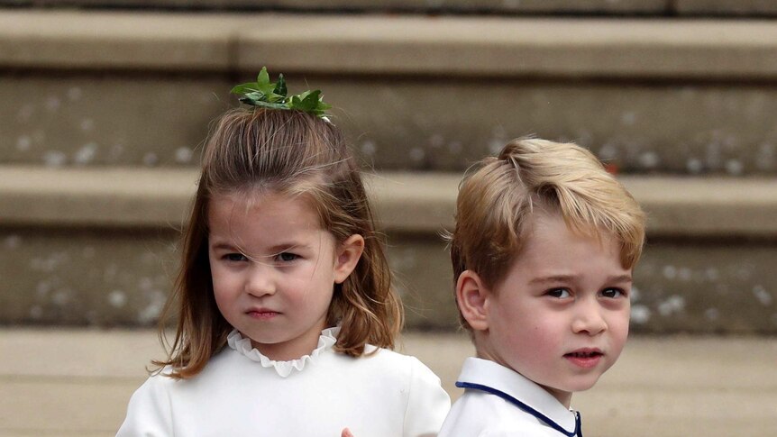 Prince George and Princess Charlotte arrive