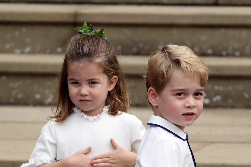 Prince George and Princess Charlotte arrive