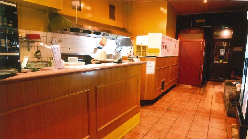 A counter inside the Ballarat Curry House, where a chef fatally stabbed a customer in October 2016