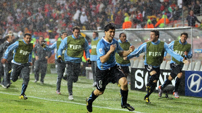 Star striker Luis Suarez in action for Uruguay.