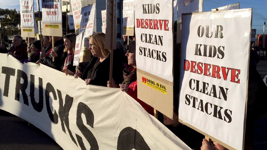 Yarraville truck protest