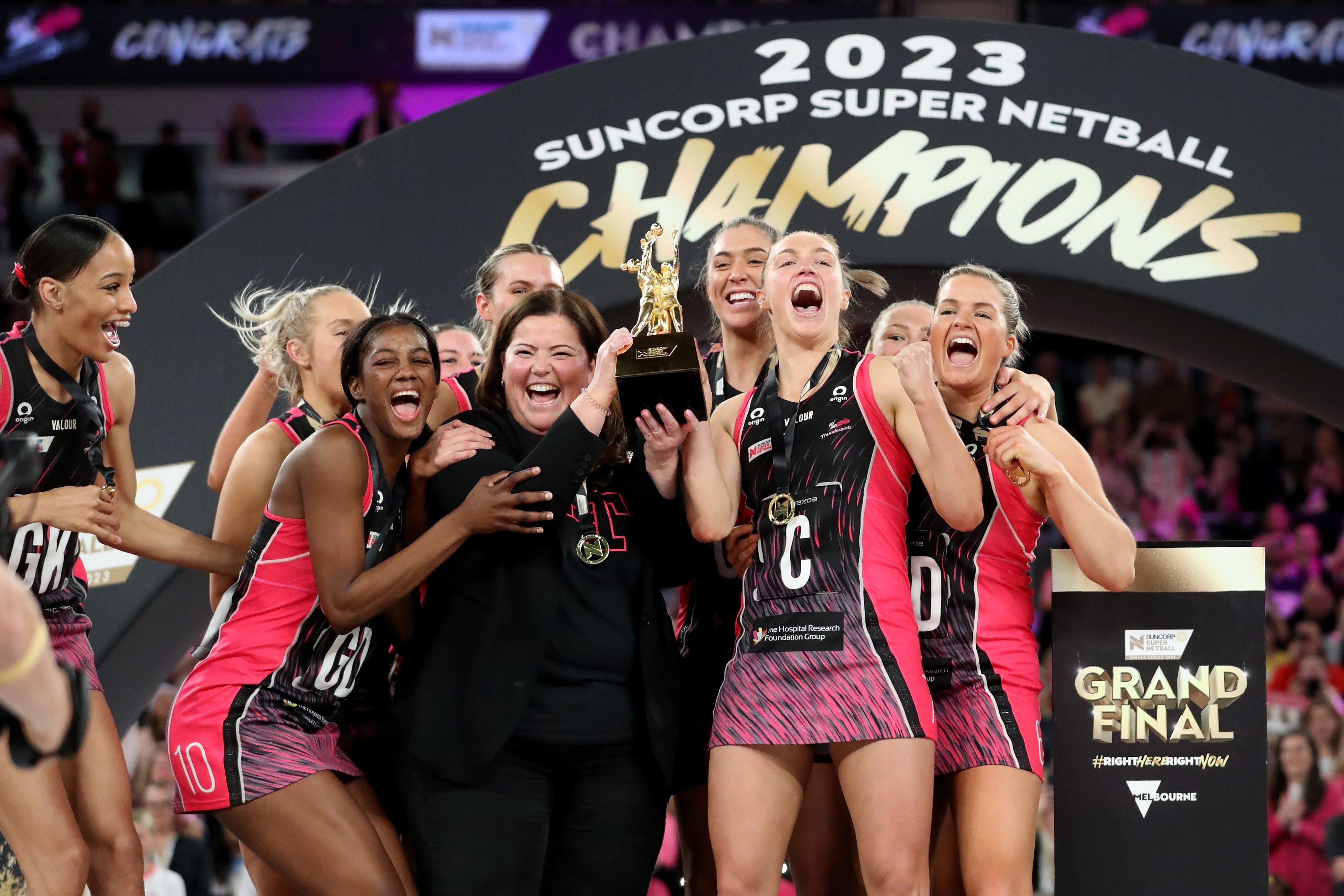 Adelaide Thunderbirds win Super Netball title in extra time of grand