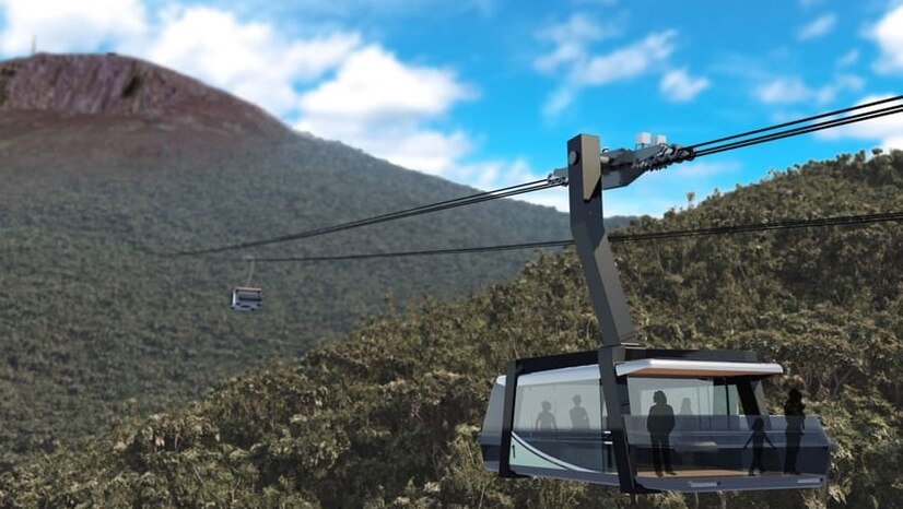 Artists impression of the Cable Car on Mount Wellington