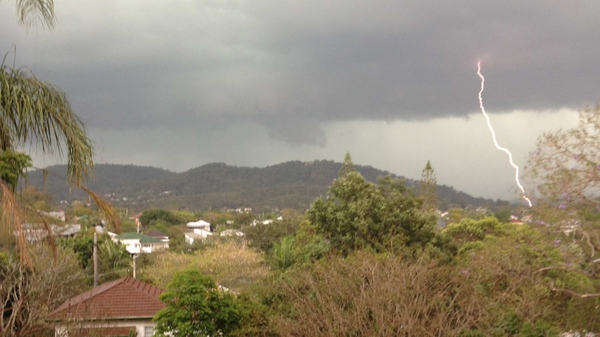 Lightning strikes at Bardon, Brisbane, November 17, 2012.