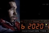 A composite image of Eddie Betts and a clock which shows the number 2020