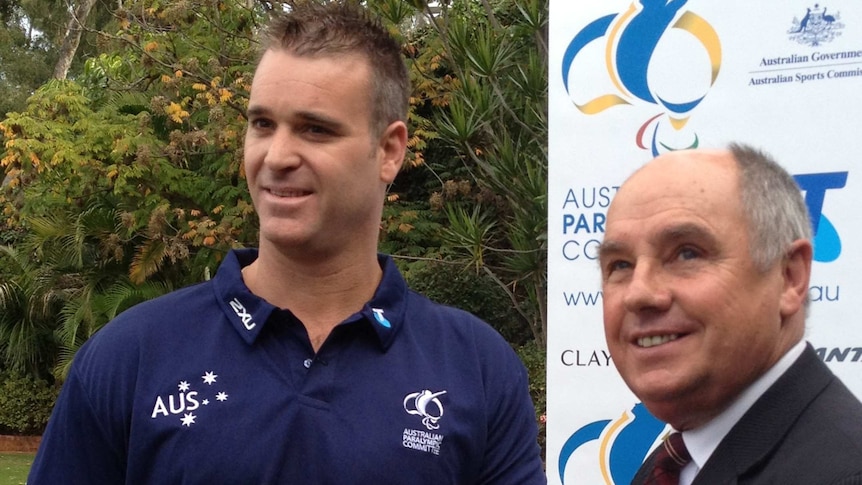 Paralympian Brad Ness and Minister Terry Waldron