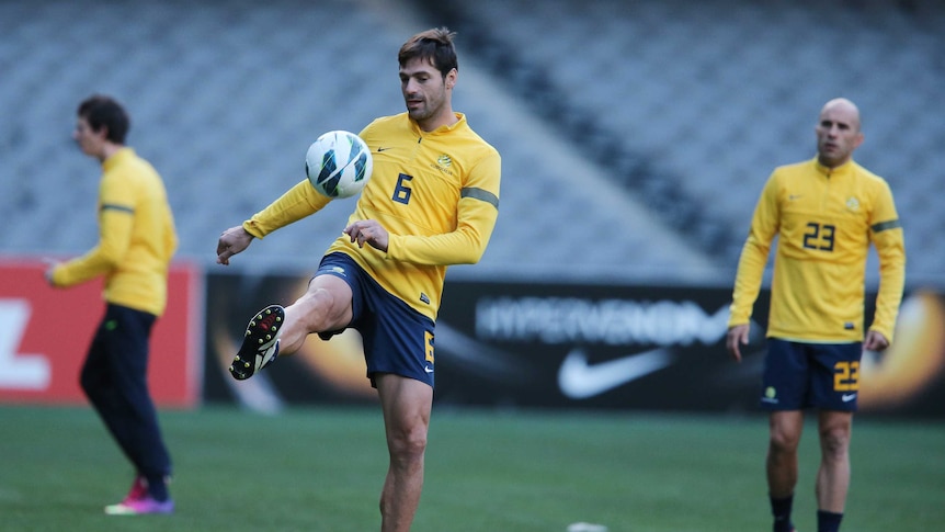 Sasa Ognenovski at Socceroos training.