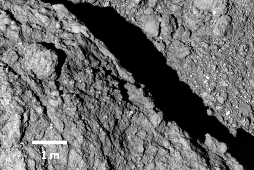 The surface of the asteroid Ryugu.