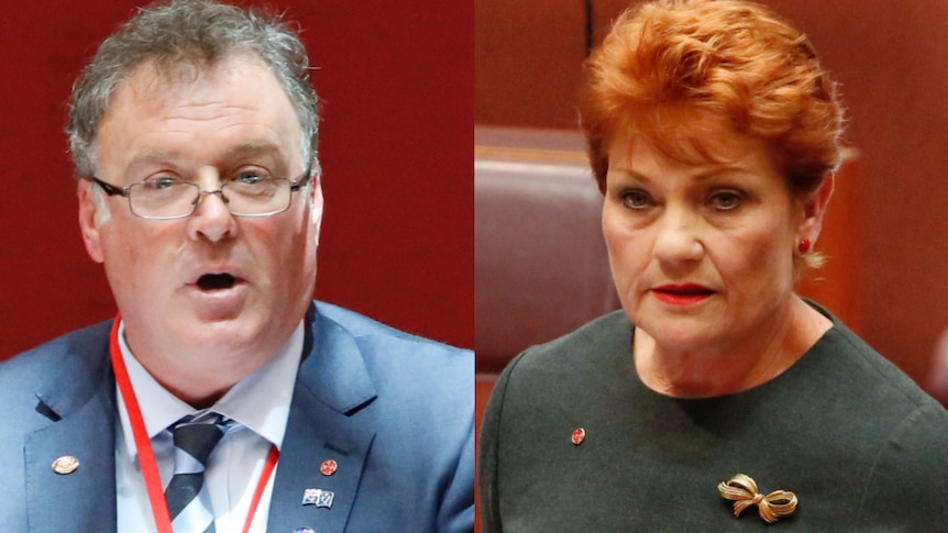 A composite image showing Pauline Hanson and Rod Culleton.