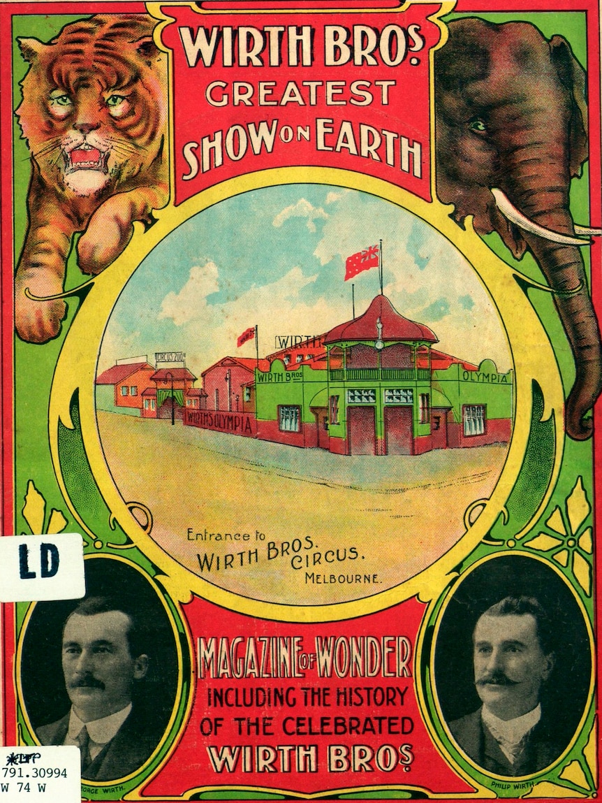 An old fashioned poster advertising wirth bro circus greatest show on earth with elephants and tigers