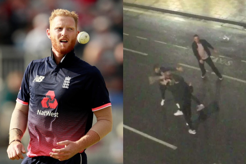 Composite of Ben Stokes and CCTV footage
