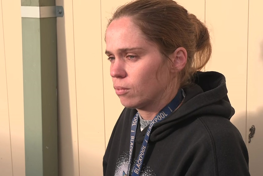 a woman speaks to media after her neighbour was allegedly murdered in casino northern nsw