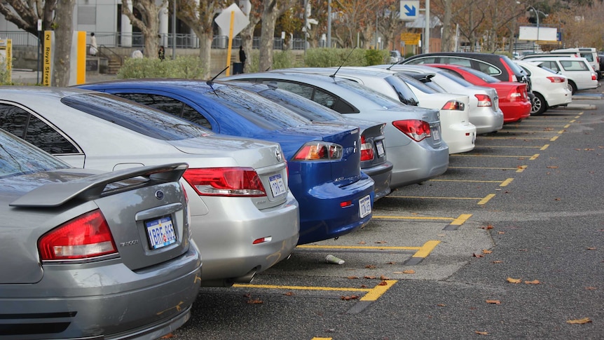 A full car park in Perth CBD