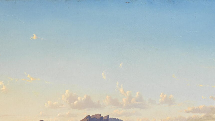 View of the Grampians and Victoria Ranges from Mount Rouse, West Victoria 1861, oil on canvas.
