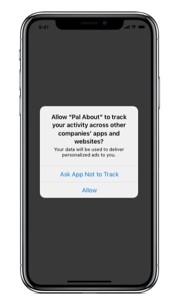 An iPhone with a pop up message asking for permission to use data. 