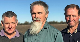 Farmers Brett Kelly, Wayne Saal and Jason Mundt