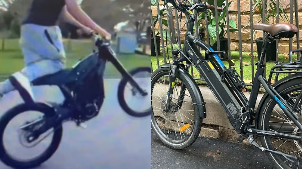 A composite image of an e motorbike and an e-bike. 