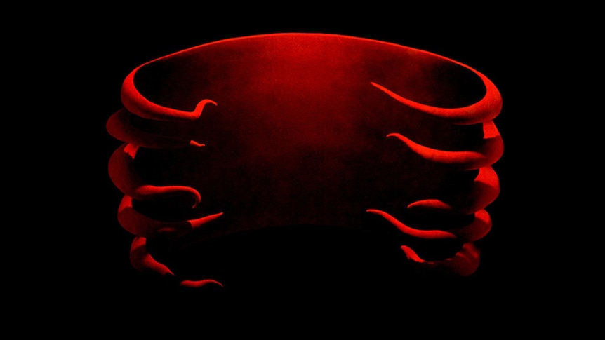 Sculpt of a 'red ribcage' featured on the cover of Tool's 1993 debut album Undertow