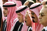 Arab leaders pay respects to Yasser Arafat.