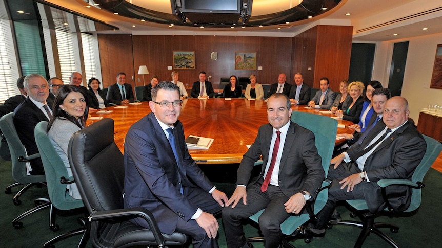 There are nine women in Victorian Premier Daniel Andrews' cabinet.