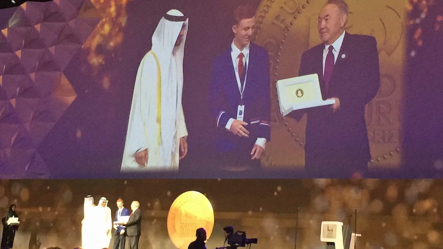 Huonville High School receives an award in Abu Dhabi