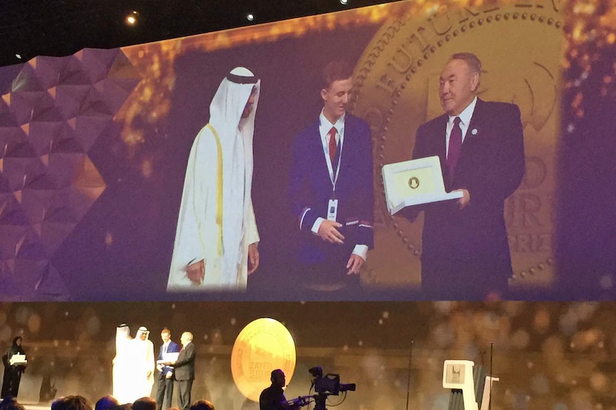 Huonville High School receives an award in Abu Dhabi