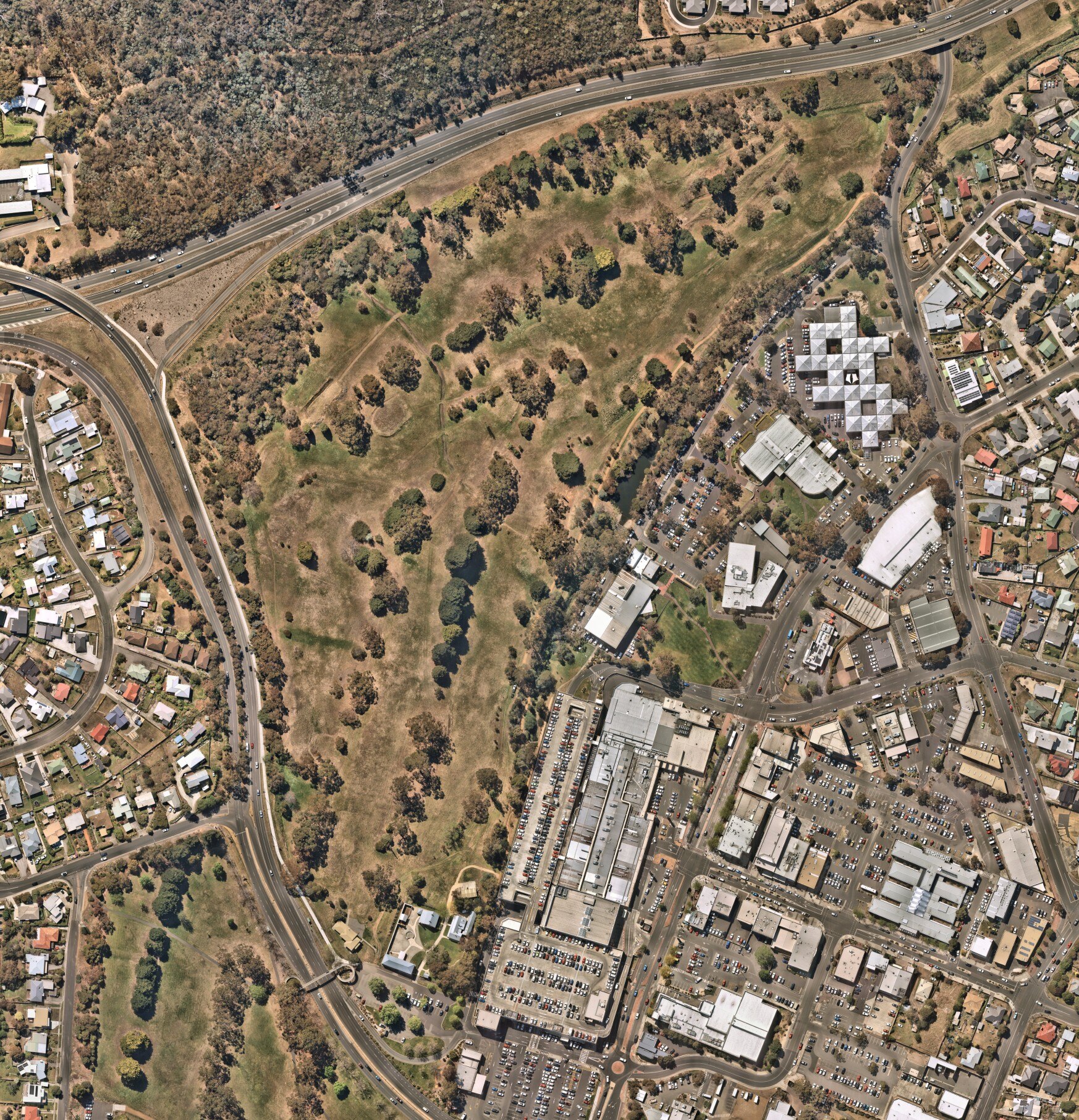 A satellite view of the Rosny Parklands.