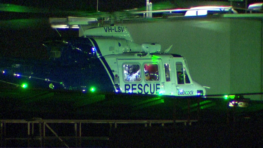 A helicopter at the Royal Adelaide Hospital.