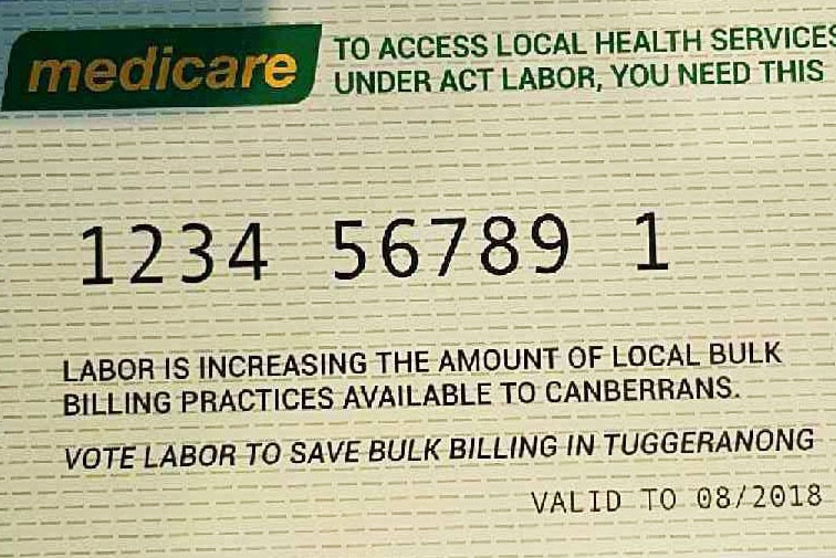 Fake Medicare cards were used by ACT Labor during the election campaign