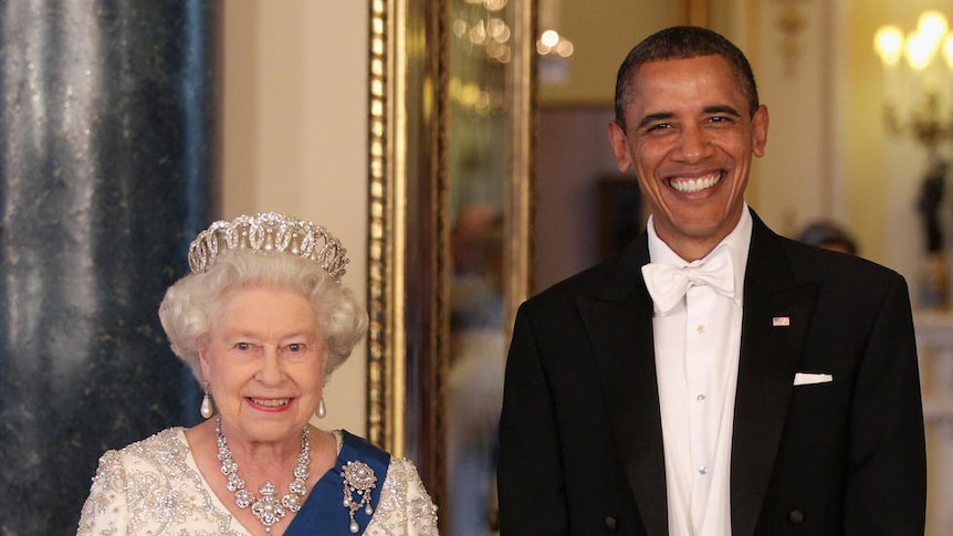 Queen Elizabeth and US president Barack Obama