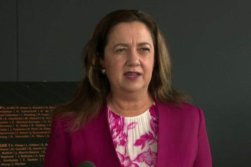 Queensland Premier Annastacia Palaszczuk holds COVID-19 update at Pimpama on Gold Coast