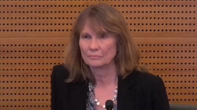 A TV image of Loraine van Eeden, general manager of claims at TAL, as she appears before the financial services royal commission