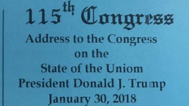 A misprint on the ticket for The State of the Union address.