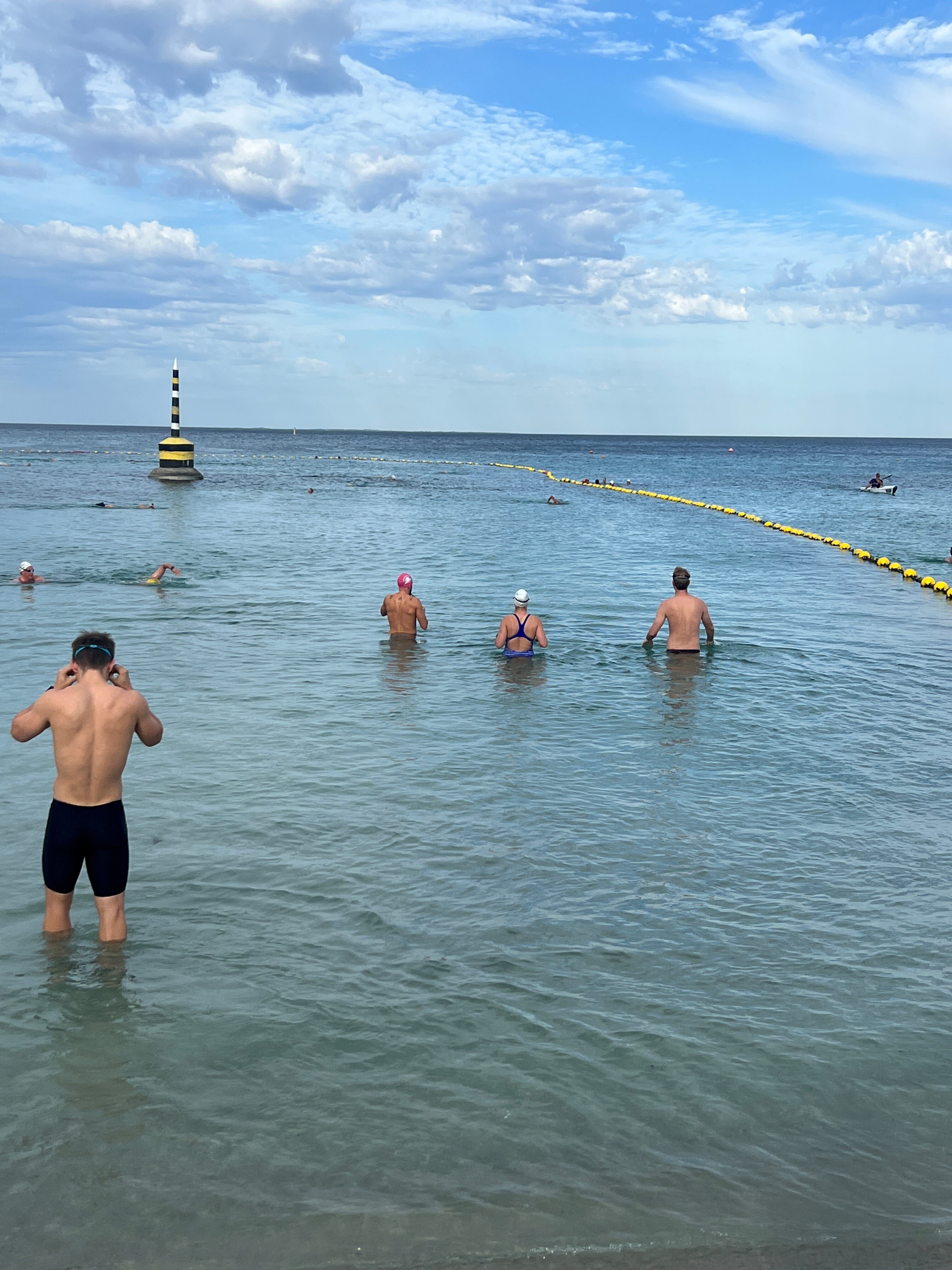 Swimmers in the ocean.