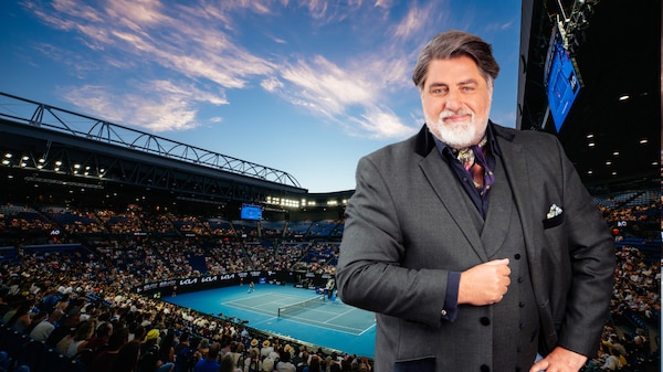 Matt Preston against a background of tennis court
