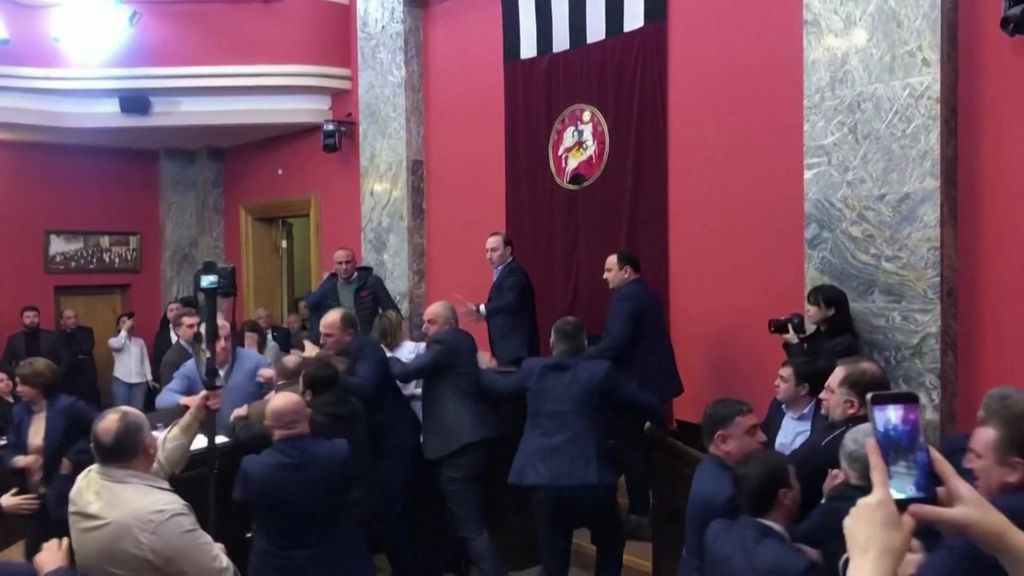 Fight Breaks Out In Georgia Parliament Over 'foreign Agents' Bill - ABC ...