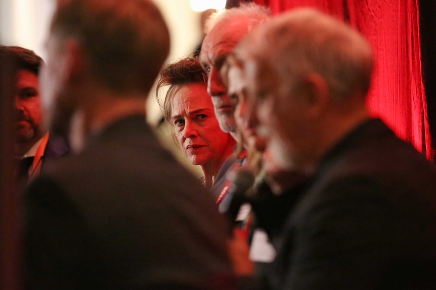 Australian Actor Judy Davis (centre) with other members of the screen industry delegation