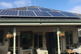 Solar panels on top of a home