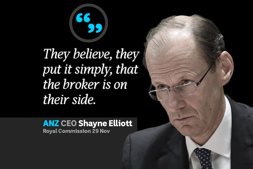 An image of ANZ CEO Shayne Elliott on a black background with a quote next to him