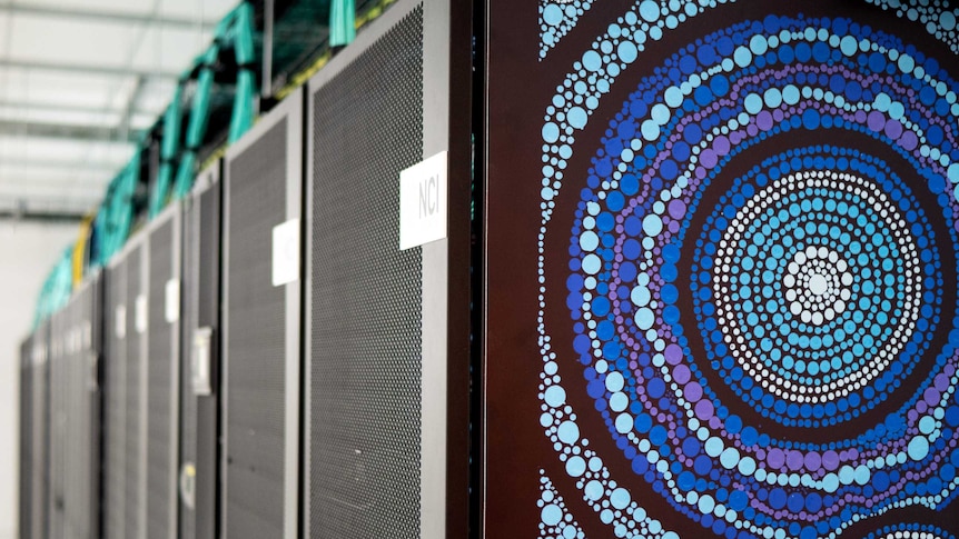 The artwork by Lynnice Church can be seen on the new supercomputer at the NCI.